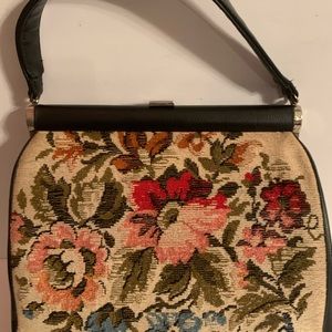 Vintage  Jr Petit Point Embroidery Oversized Purse